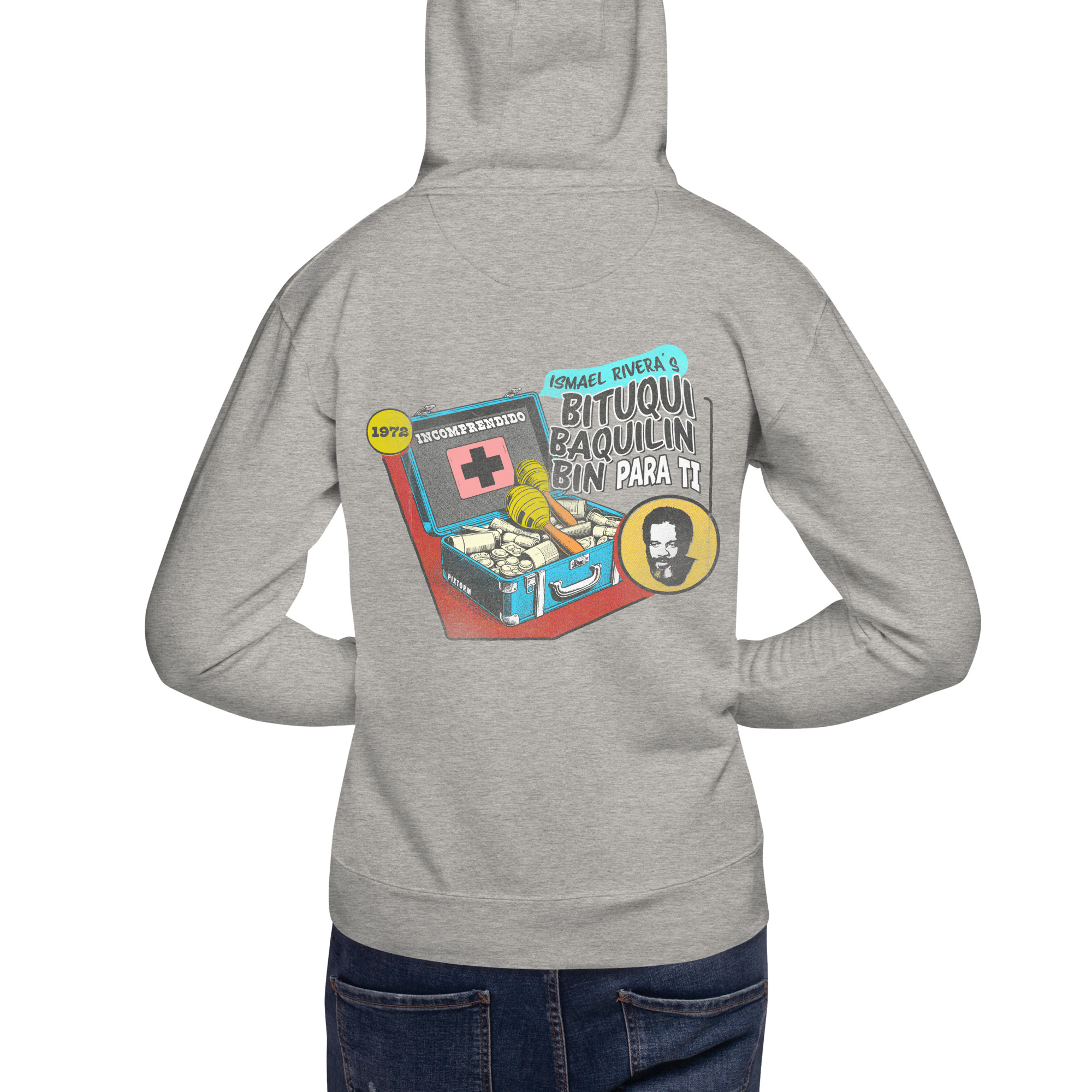 Sudadera algodón capucha color gris carbón - Lavacerebro - Vista trasera