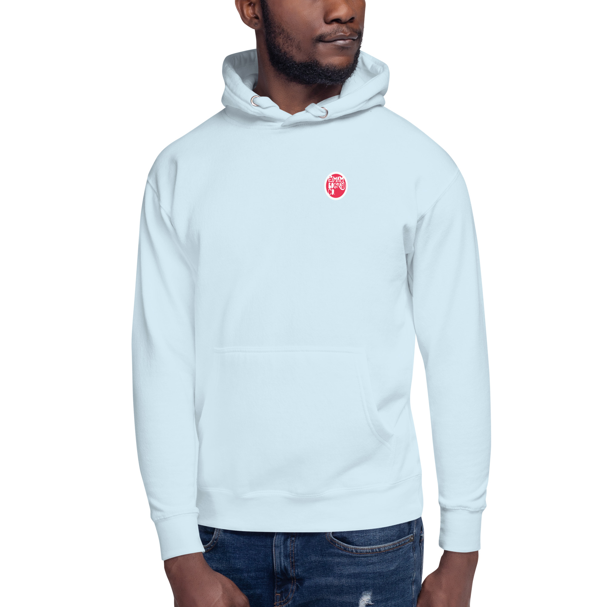 Sudadera algodón capucha color sky blue - Bituquibaquilinbin - Vista frontal