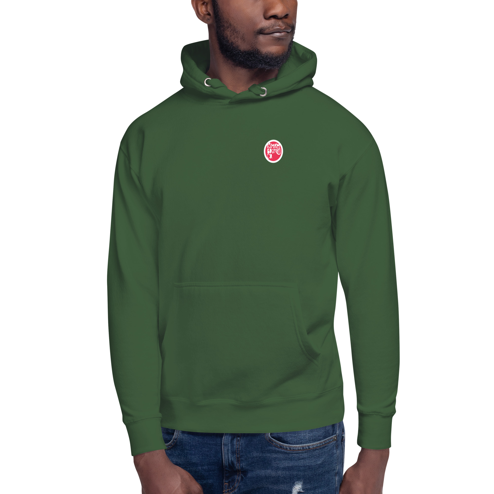 Sudadera algodón capucha color verde bosque - Bituquibaquilinbin - Vista frontal